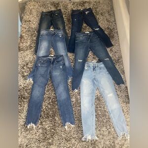 Zara Women's Skinny Jeans in Blue Shades 6 pairs